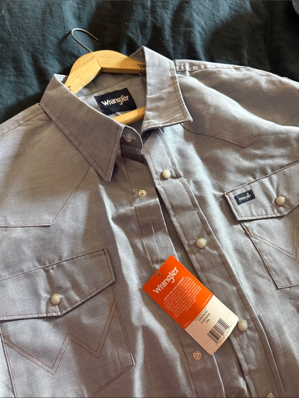 Wrangler Men's Light Blue Snap-Front Western Shirt Jacket